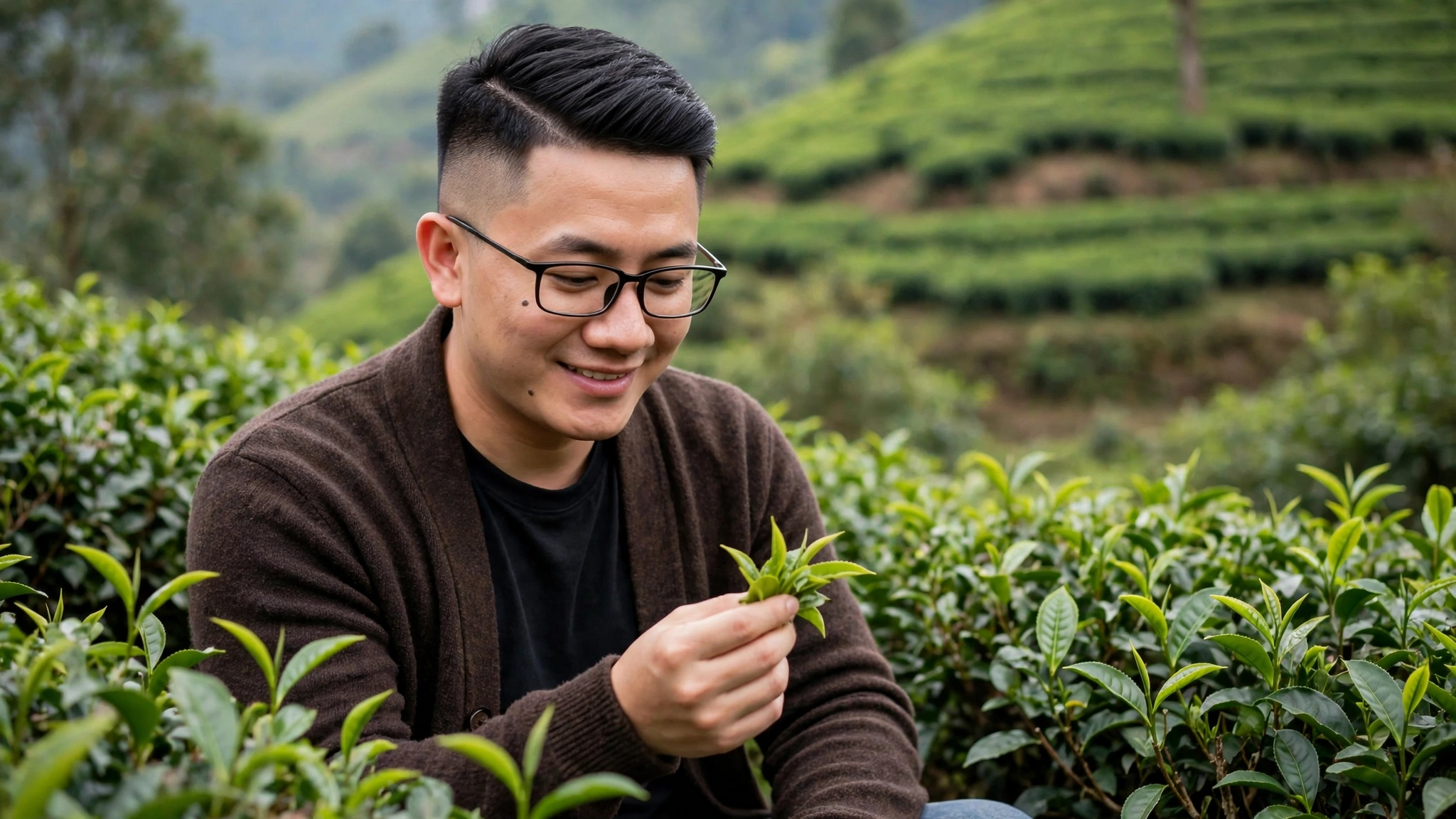 Phan Xuân Hà tại đồi chè